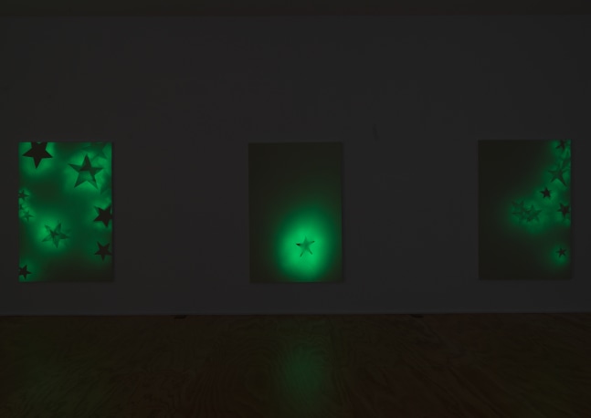 Installation view of paintings by Koo Jeong A