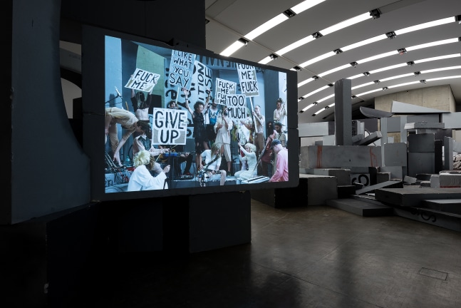 Installation view sculptures by Liam Gillick