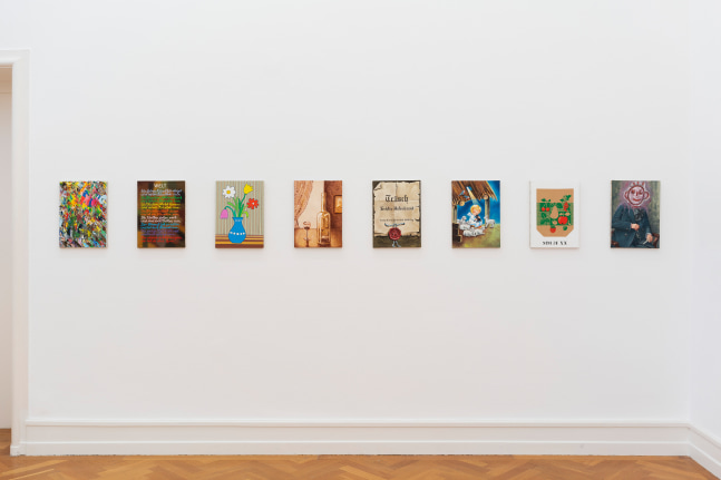 Installation view of sculptures and paintings by Jean-Frédéric Schnyder