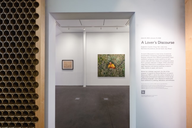 Installation view, Chase Hall, A Lover&amp;#39;s Discourse, Aspen Art Museum, Aspen, 2023