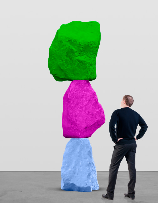 blue violet green mountain

2025

Painted stone, stainless steel, concrete

Sculpture approx. 300 x 100 x 100 cm / 118 1/8 x 39 3/8 x 39 3/8 in

&amp;copy; Ugo Rondinone