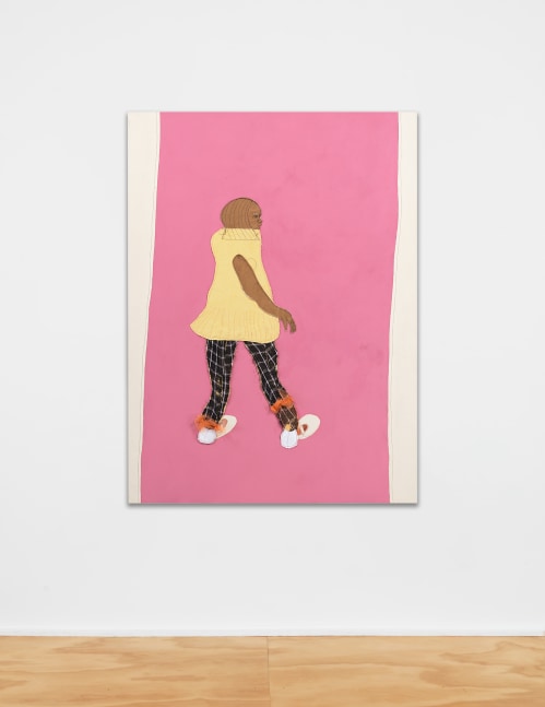 LIL MAMA 2  2020  Fabric, craft paper, tulle, dyed canvas  172.5 x 127 x 4 cm / 68 x 50 x 1 1/2 inches