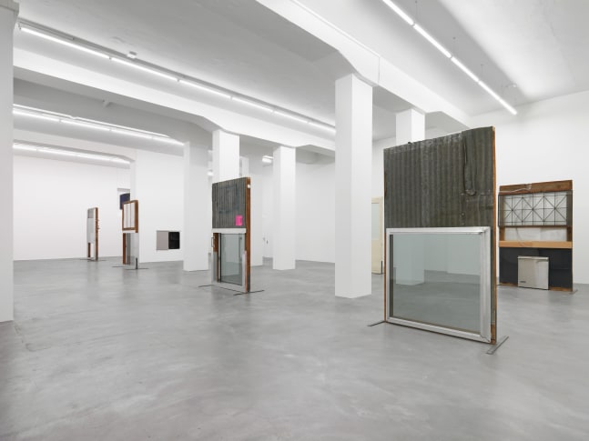 Installation view of Oscar Tuazon sculptures exhibitions