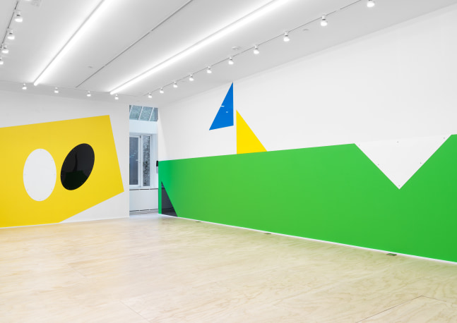 Installation view of Gerwald Rockenschaub wall painting installations and wall works