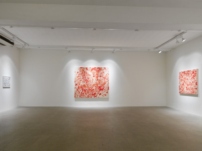 Installation view of Sue Williams painting exhibition