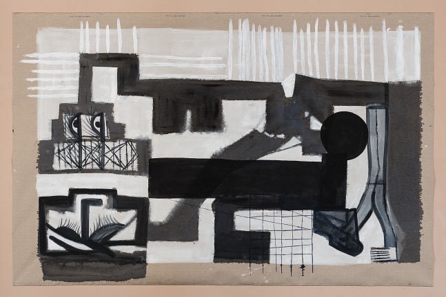 Installation view of paintings by Tobias Pils