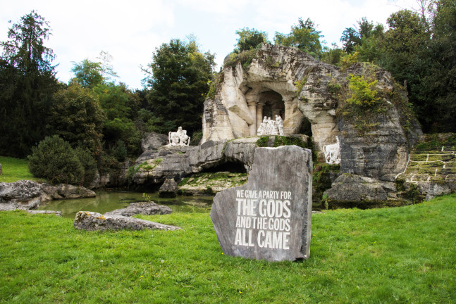 Installation view of sculpture by John Giorno