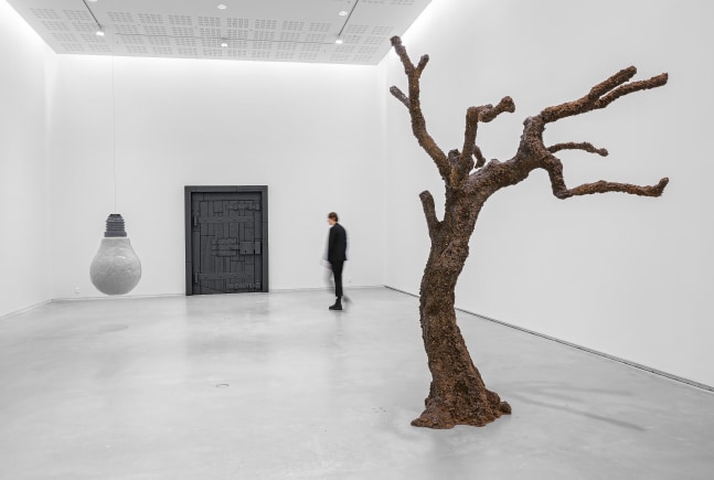 Installation view of sculptures by Ugo Rondinone