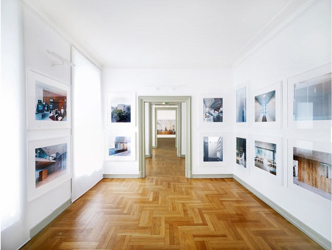 Installation view of photographs by Candida Höfer