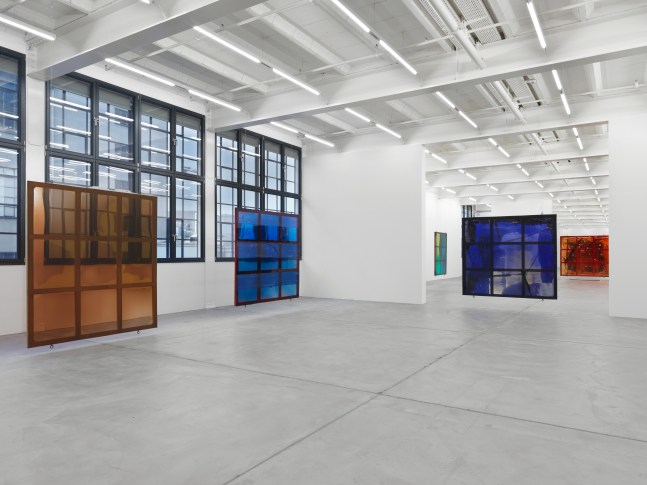 Installation view of Alex Hubbard urethane paintings exhibition