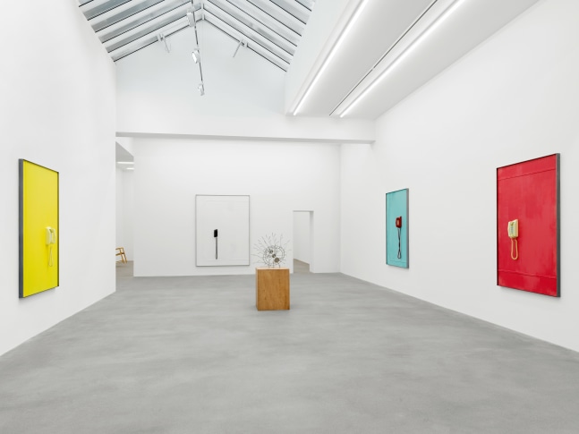 Installation view of Martin Boyce sculpture and drawing exhibition
