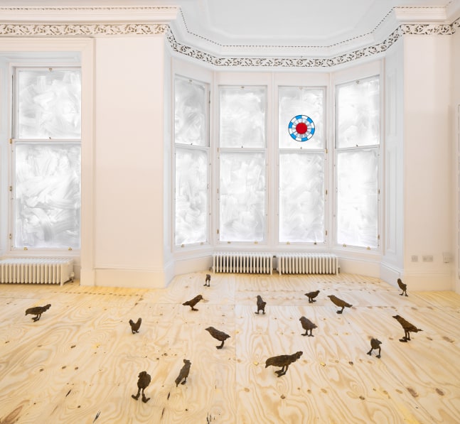 Installation view of sculptures by Ugo Rondinone