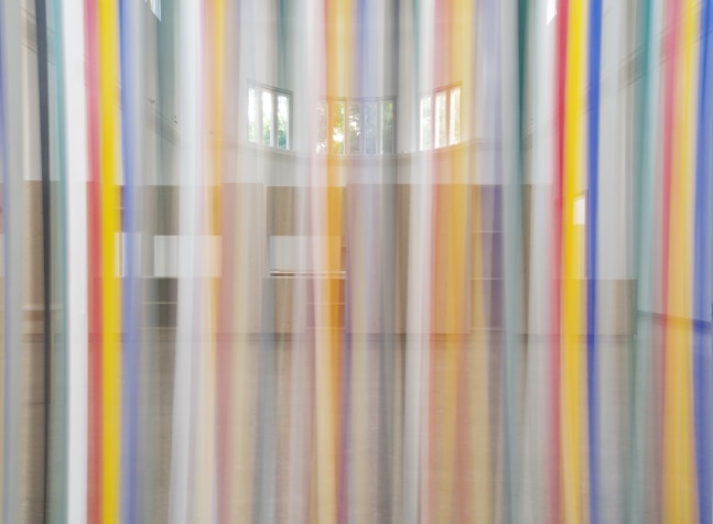 Installation view of sculptures by Liam Gillick