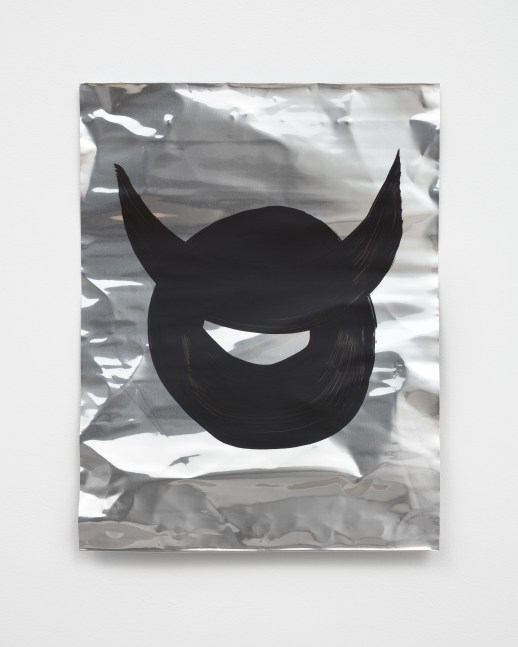 drawing of a devil on a metal plate by Sarah Ortmeyer