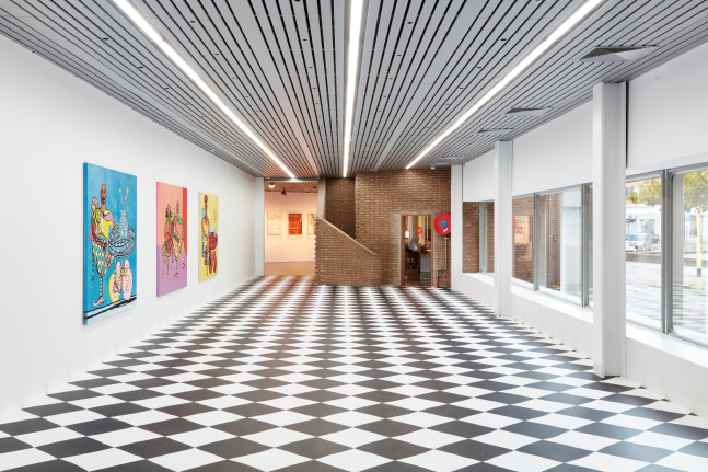 Installation view, Tschabalala Self,&amp;nbsp;Feed Me, Kiss Me, Need Me, Cultuurcentrum Strombeek, Grimbergen, 2023