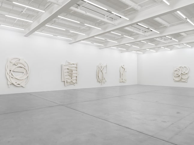 Installation view of Wyatt Kahn wall reliefs