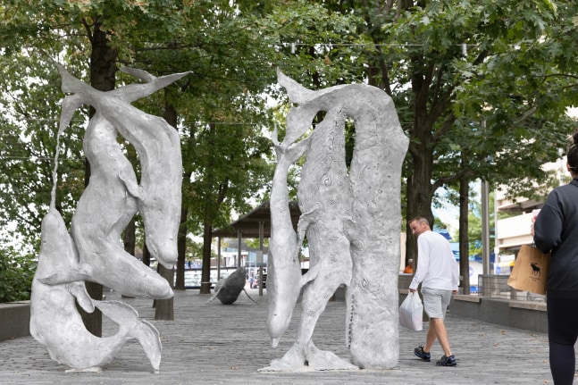 Installation view, Jean-Marie Appriou, Whale Song, Central Wharf, Boston, 2024