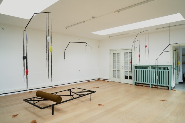 Installation view of sculptures by Martin Boyce