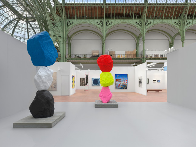 Installation view, Ugo Rondinone, mountains, Galerie Eva Presenhuber, Art Basel Paris, Grand Palais, Paris, 2025