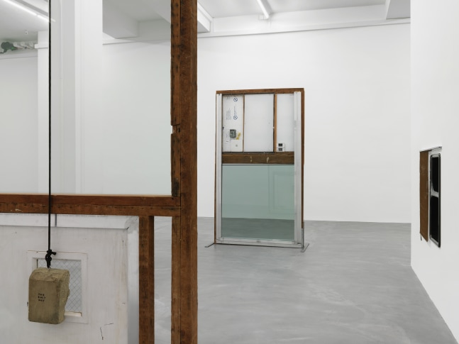 Installation view of Oscar Tuazon sculptures exhibitions