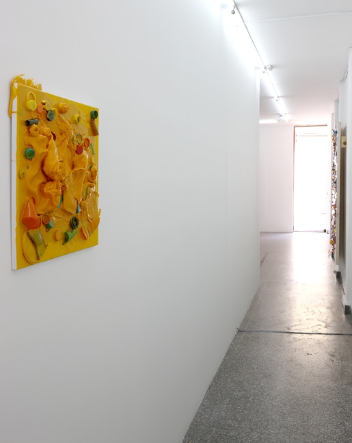 Installation view of paintings by Alex Hubbard