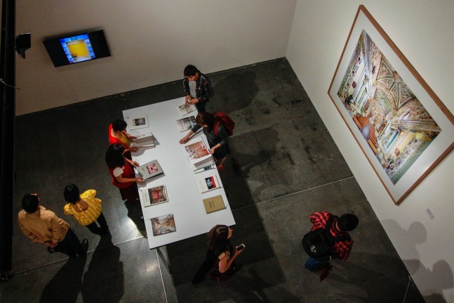 Installation view of photographs by Candida Höfer