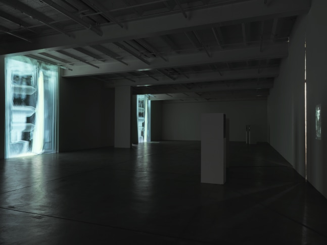 Installation view of Trisha Donnelly light and film installations
