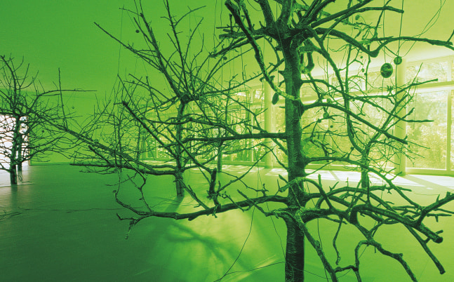 Installation view of sculptures by Ugo Rondinone