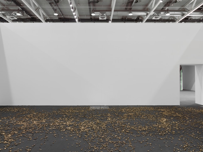 Installation view of sculpture by Matias Faldbakken