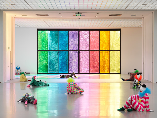 Installation view of sculptures by Ugo Rondinone