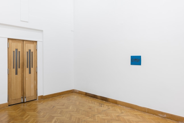 Installation view of a paintings by Joe Bradley