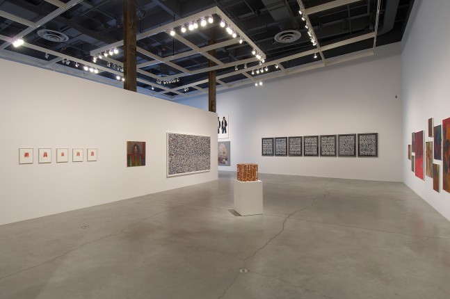 Installation view of works by Steven Shearer