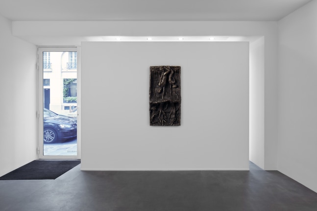 Installation view, Jean-Marie Appriou, Sam Falls, Shara Hughes, Galerie 75 Faubourg, Paris, 2021