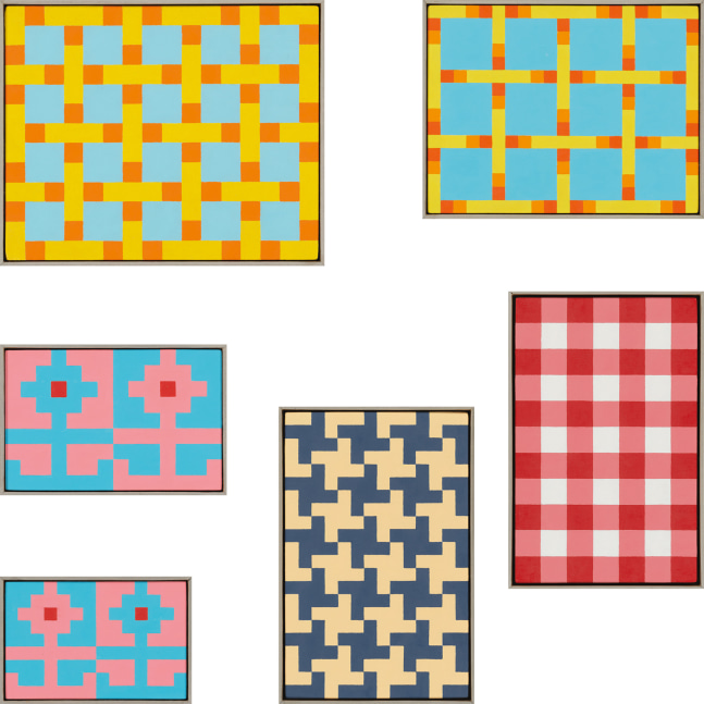 Image of six small paintings by Jean-Frédéric Schnyder