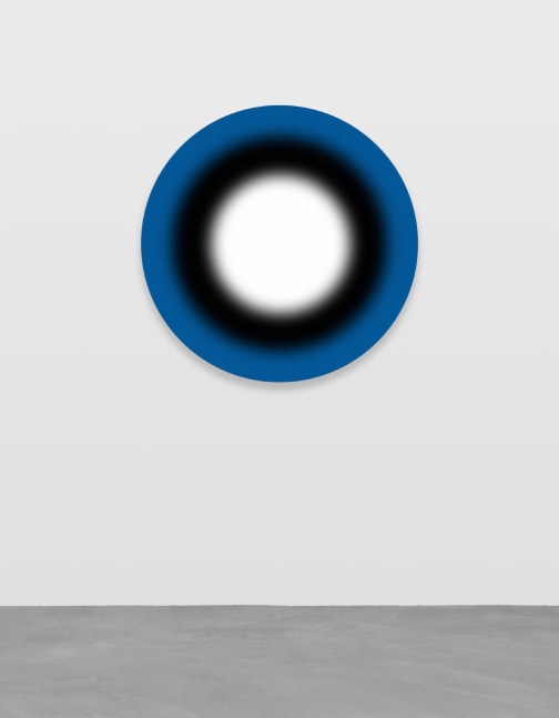 blue, black and white circle painting by Ugo Rondinone