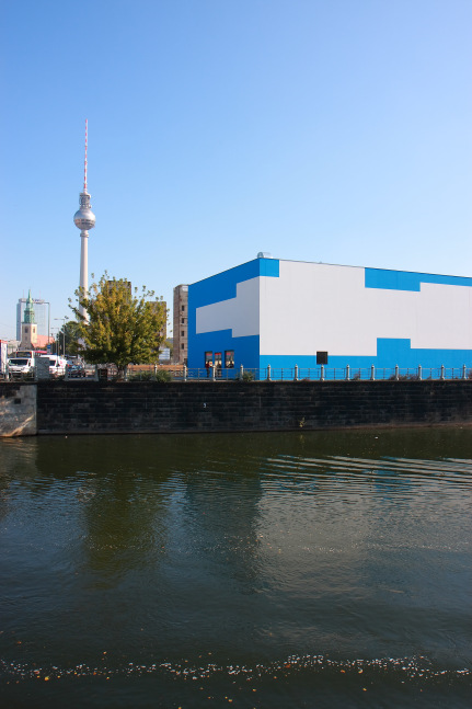 Installation view of wall work by Gerwald Rockenschaub