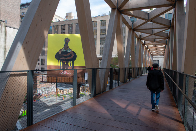Installation view, Tschabalala Self, Patience, Highline Billboard, New York, 2024
