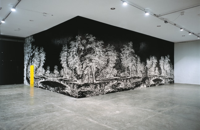 Installation view of living art installation by Ugo Rondinone