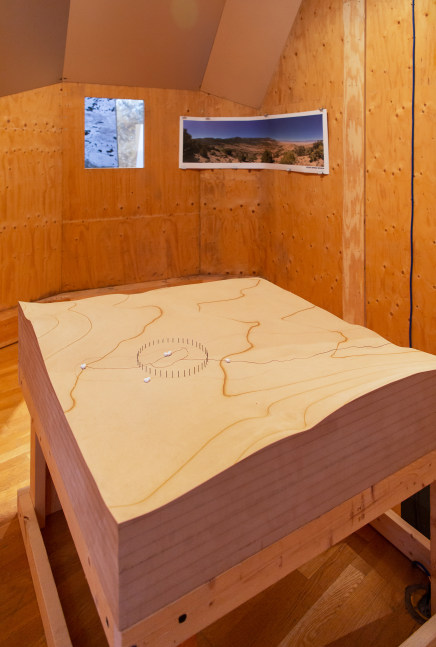 Installation view of living art installation by Oscar Tuazon