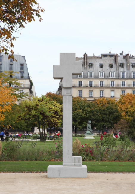 Installation view of sculpture by Valentin Carron