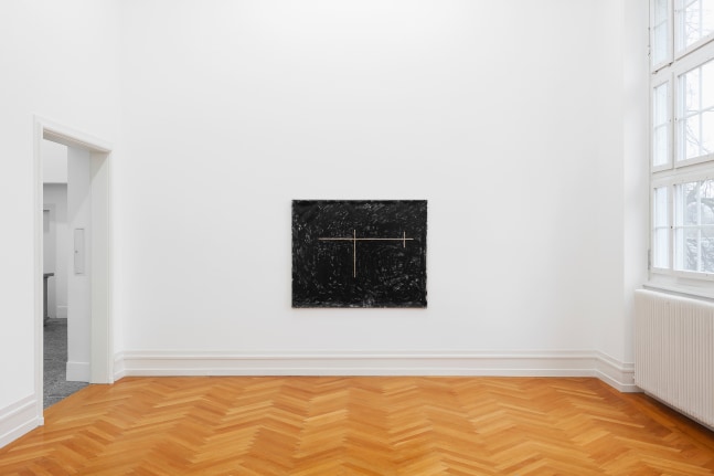 Installation views of paintings by Valentin Carron