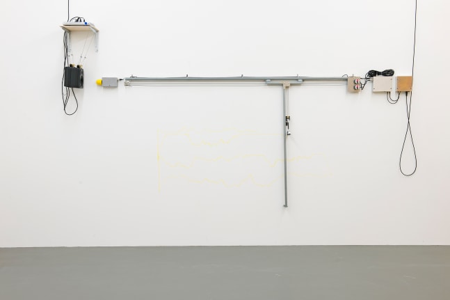 Installation view of sculptures by Angela Bulloch