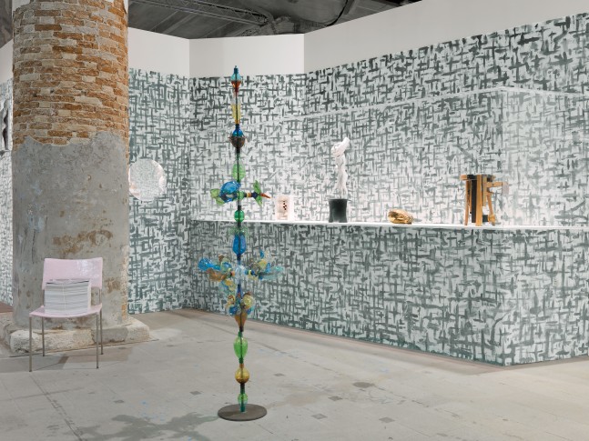 Installation view of works by Franz West