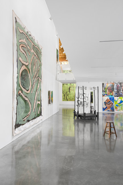 Installation view of paintings by Josh Smith