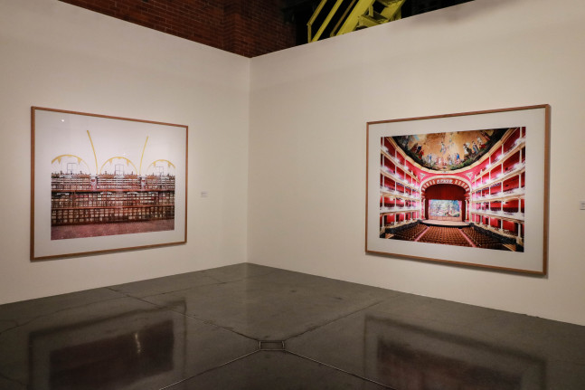 Installation view of photographs by Candida Höfer