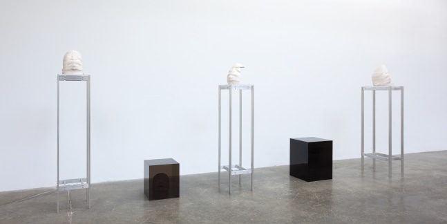Installation view of sculptures by Matthew Angelo Harrison