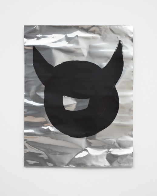 drawing of a devil on a metal plate by Sarah Ortmeyer