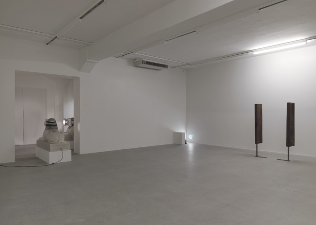 Installation view of Trisha Donnelly light and film installations