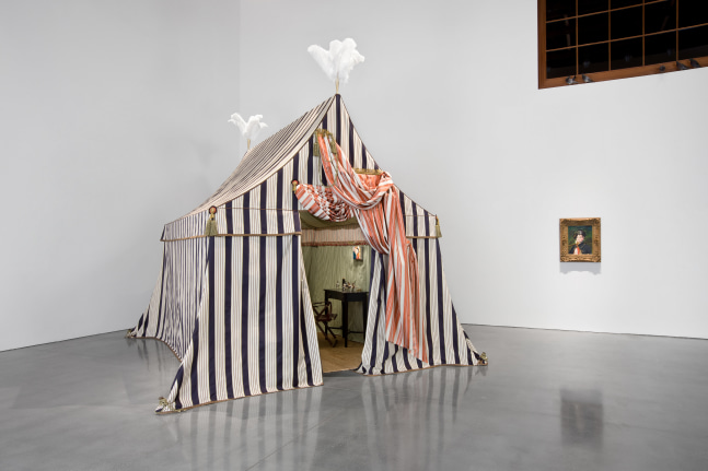 Installation view of works by Karen Kilimnik