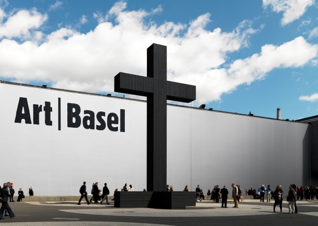 Installation view of sculpture by Valentin Carron